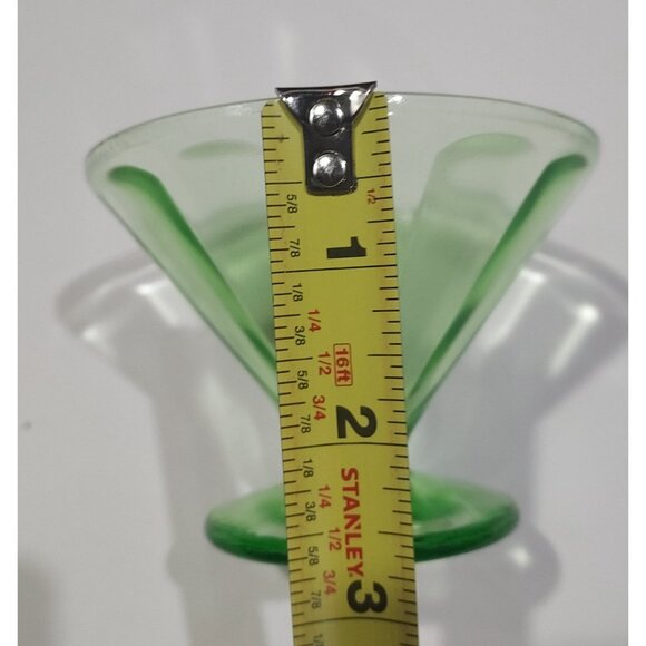 Federal Glass Company Pudding Custard Sherbet 2 Cups Glowy Depression Green - Picture 11 of 16